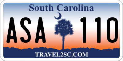 SC license plate ASA110