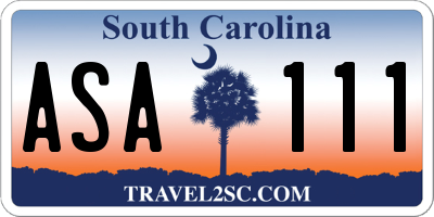 SC license plate ASA111