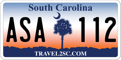 SC license plate ASA112