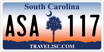 SC license plate ASA117