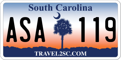 SC license plate ASA119