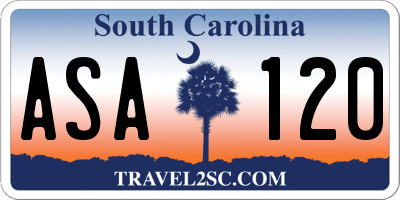 SC license plate ASA120