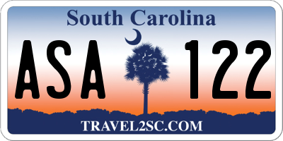SC license plate ASA122