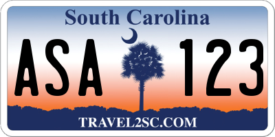 SC license plate ASA123
