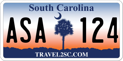 SC license plate ASA124