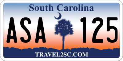 SC license plate ASA125