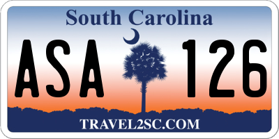 SC license plate ASA126