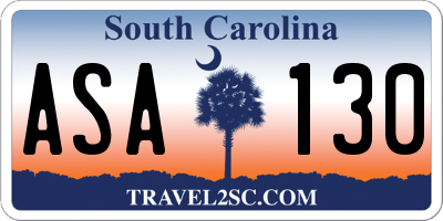SC license plate ASA130