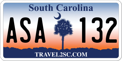 SC license plate ASA132