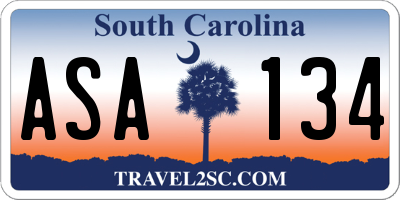SC license plate ASA134