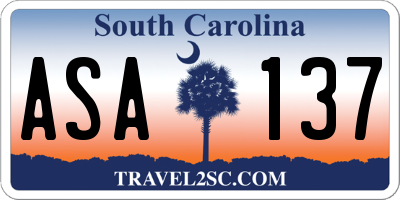 SC license plate ASA137