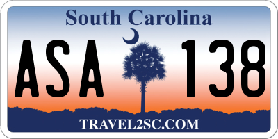 SC license plate ASA138