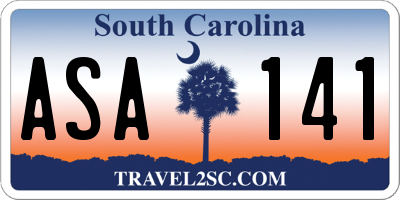 SC license plate ASA141