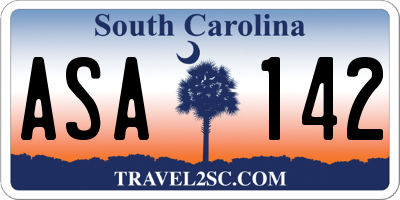 SC license plate ASA142