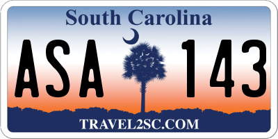 SC license plate ASA143