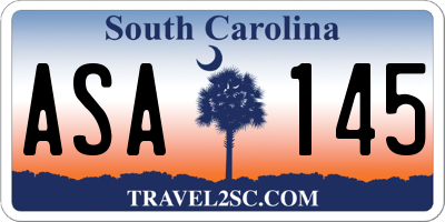 SC license plate ASA145