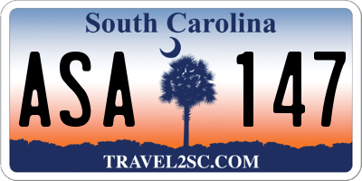 SC license plate ASA147