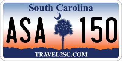 SC license plate ASA150
