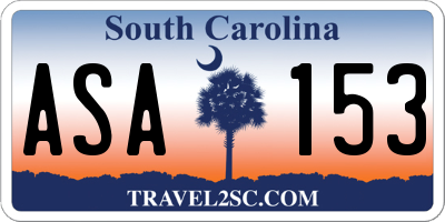 SC license plate ASA153