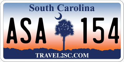 SC license plate ASA154