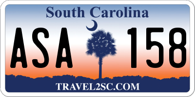 SC license plate ASA158