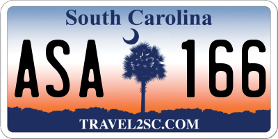 SC license plate ASA166