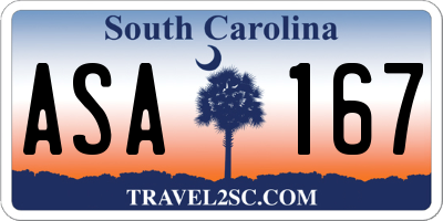 SC license plate ASA167