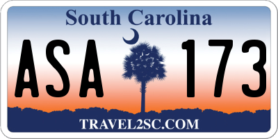 SC license plate ASA173