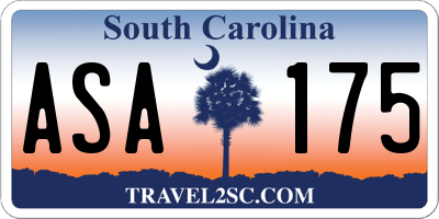 SC license plate ASA175