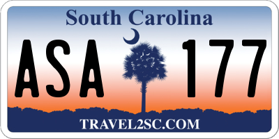 SC license plate ASA177