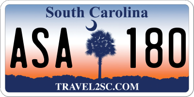 SC license plate ASA180