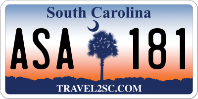 SC license plate ASA181