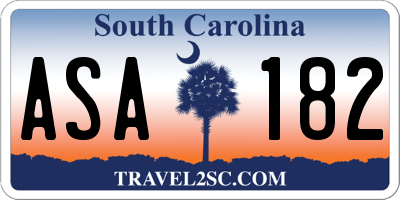 SC license plate ASA182