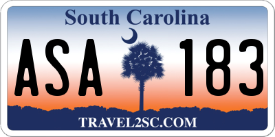 SC license plate ASA183