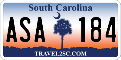 SC license plate ASA184