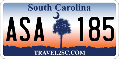 SC license plate ASA185