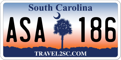 SC license plate ASA186