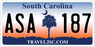 SC license plate ASA187
