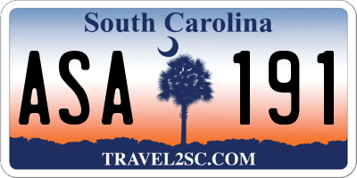 SC license plate ASA191