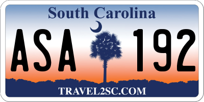 SC license plate ASA192