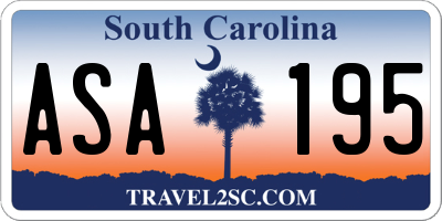 SC license plate ASA195