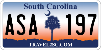 SC license plate ASA197