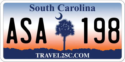 SC license plate ASA198
