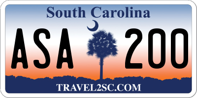 SC license plate ASA200