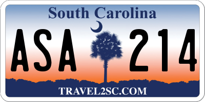 SC license plate ASA214