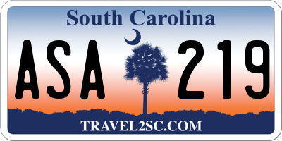 SC license plate ASA219