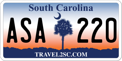 SC license plate ASA220