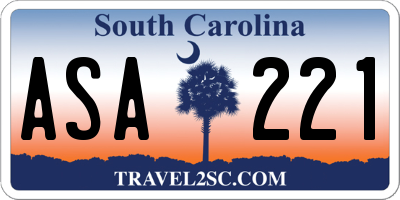 SC license plate ASA221
