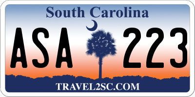 SC license plate ASA223