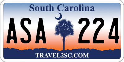 SC license plate ASA224